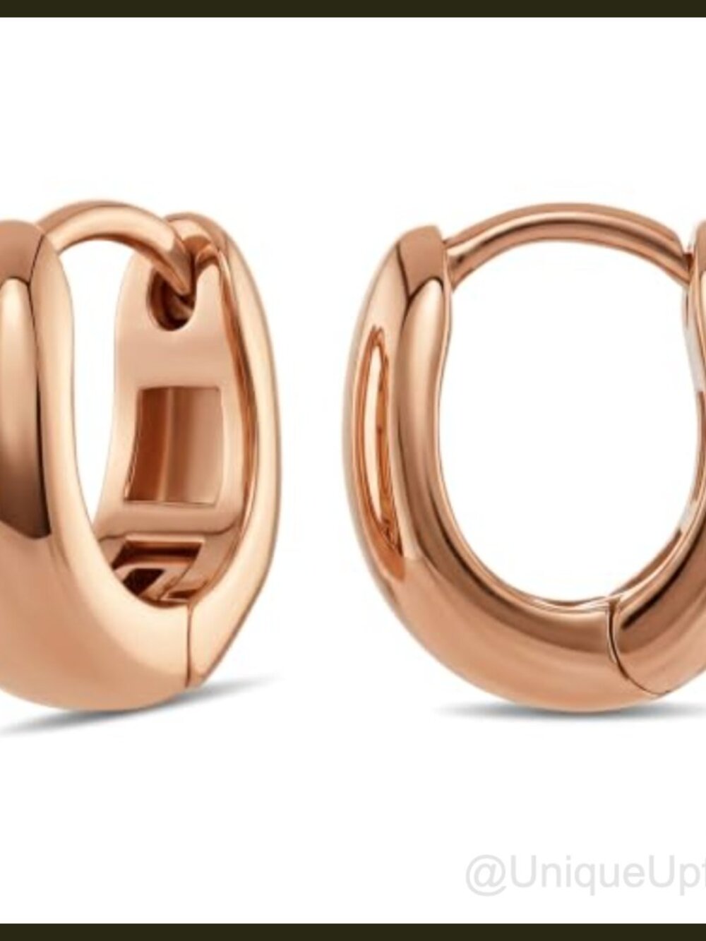 12mm Huggie Hoop Earrings Rose Gold Plated Hypoallergenic